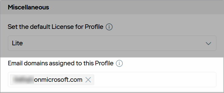 Email domains assigned to this Profile field